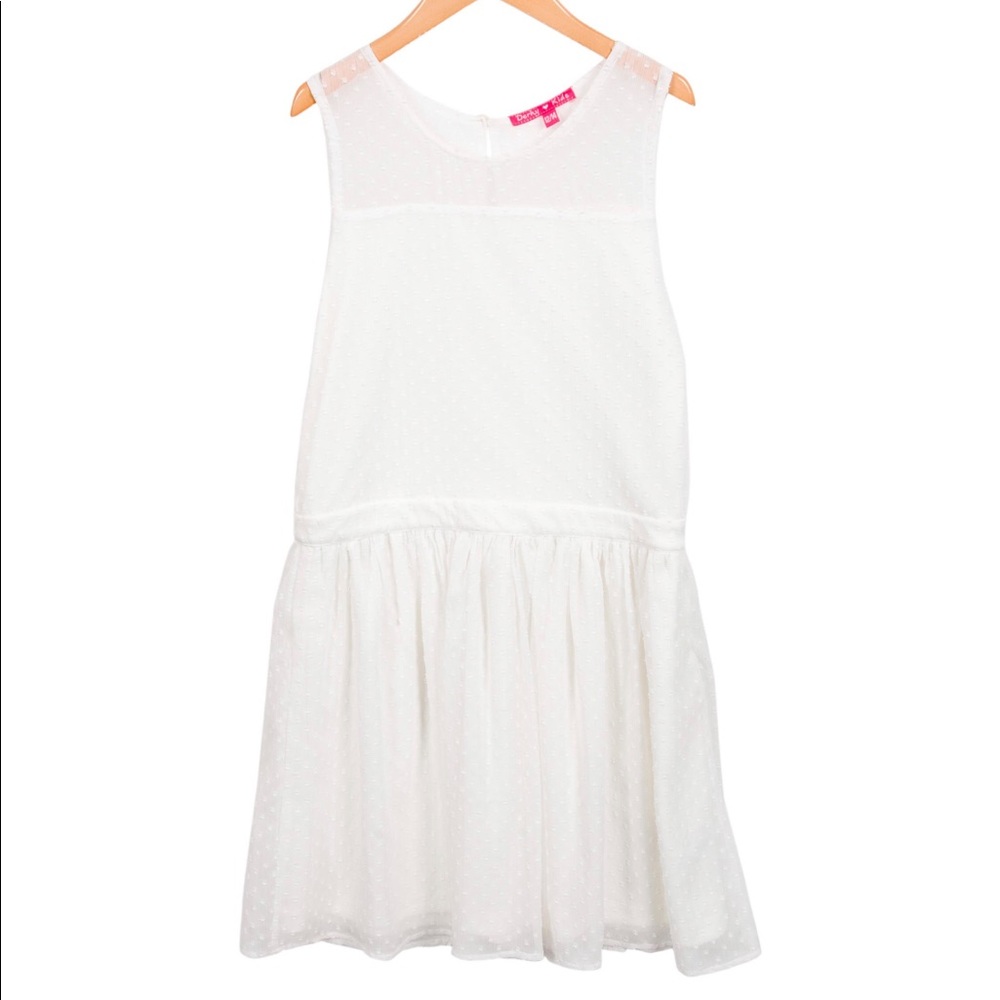Derhy Kids Dress 12 Girls Swiss Dot White